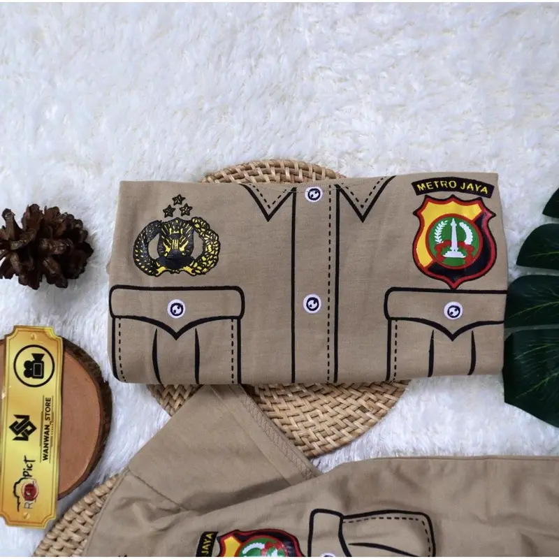 Baju Fashion Setelan Anak Motif Polisi Kostum Celana Pendek 2