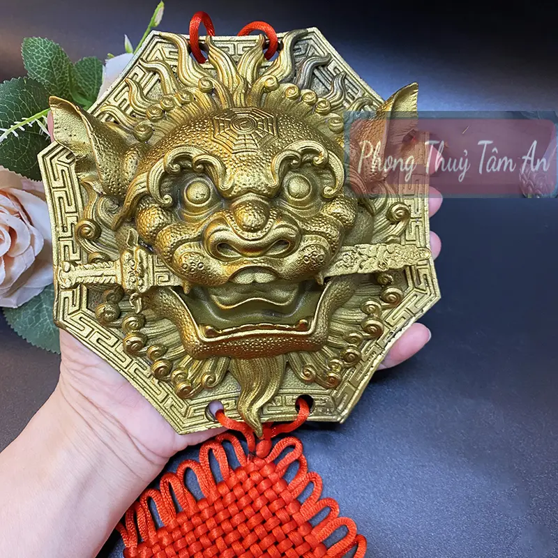 Hô? phu' đồng treo trước cửa chính - Kích thước 11cm - 15cm  Trang Trí Nhà