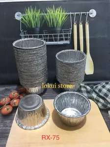 HARGA 100PCS ALUMINIUM CUP RX-75- WADAH ALUMINIUM FOIL CUP RX-75