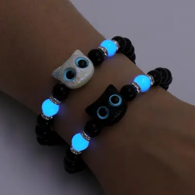 QqzsJewls Friendship Matching Bracelets Bat Cat Charm Bracelets For Couples Sister Best Friends, Husband Heart Bracelets Halloween Jewelry Valentines Day Gifts For Boyfriend Girlfriend
