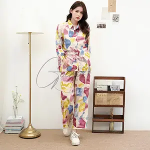 AF | One Set Aurelia Setelan Mat Silk Atasan Lengan Panjang Dan Celana Panjang Wanita Motif Casual