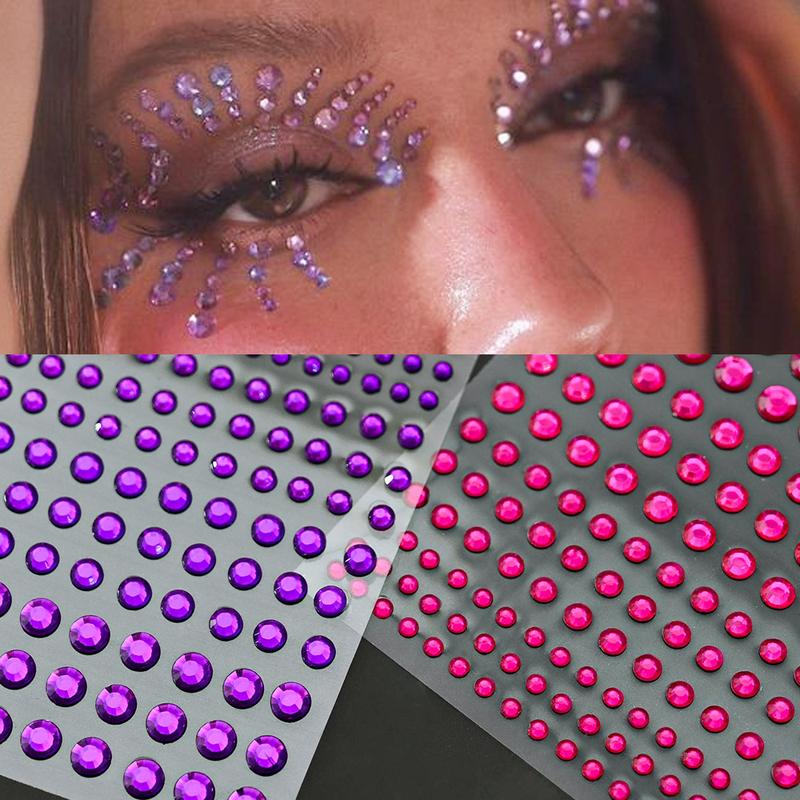 Product Introduction of Diamond Face Stickers Nail Art Diamond Face Performance Party Makeup Ball Decorations No Glue Decorative Face Stickers 2