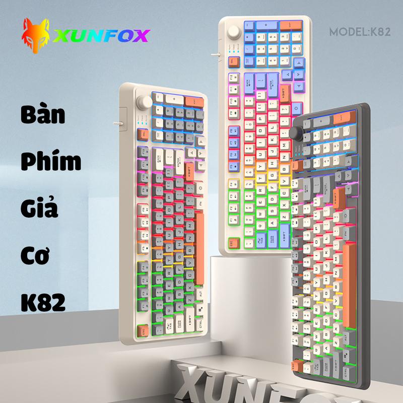 Bàn Phím Giả Cơ Có Dây K82 Led RGB 7 Màu Cực Đẹp, Gõ Cực Êm Dùng Cho Chơi Game, Văn Phòng ban  phim