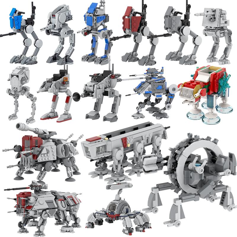 MOOXI Space Wars Walking Machine Model MOC Bricks DIY Diorama Adult ...