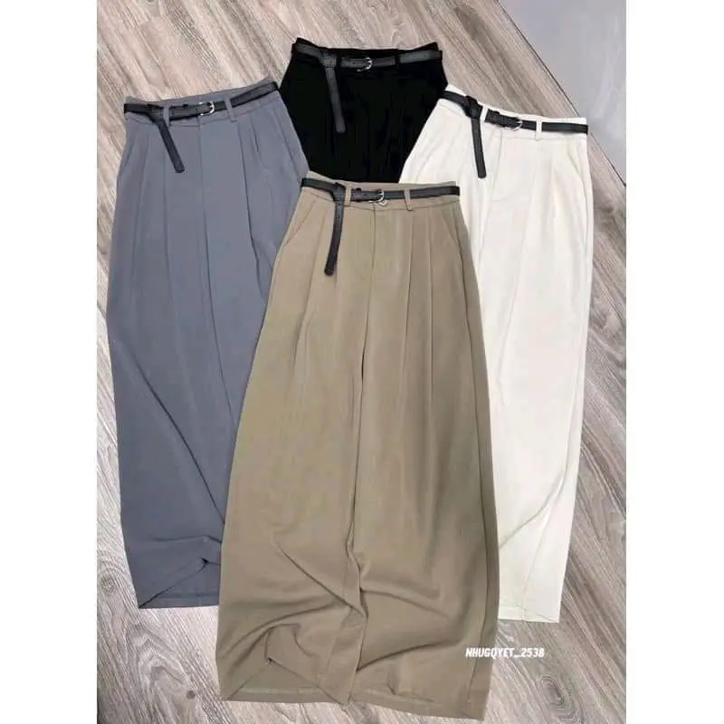Quần ống suông cao cấp chất gold Hàn loại đẹp Nữ Women Lưng Cao