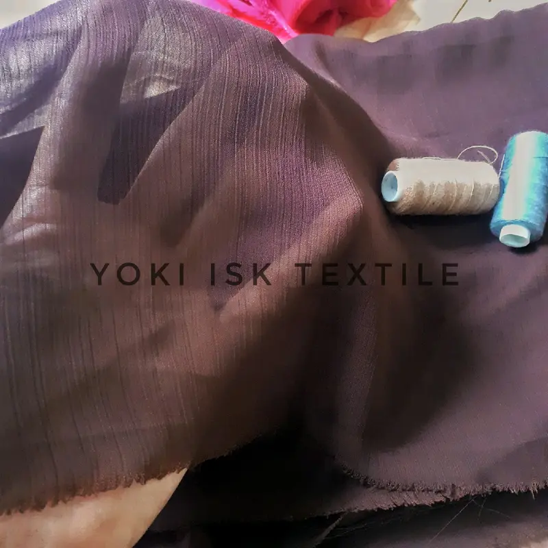 Kain Chiffon Yoryu Crinkle Sifon Salju Polos 3
