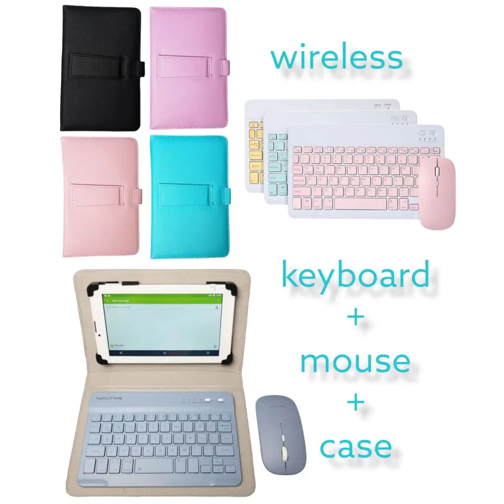 ( 3 IN 1 Set) ( keyboard) + ( mouse) + ( case) rechargeable bluetooth ...