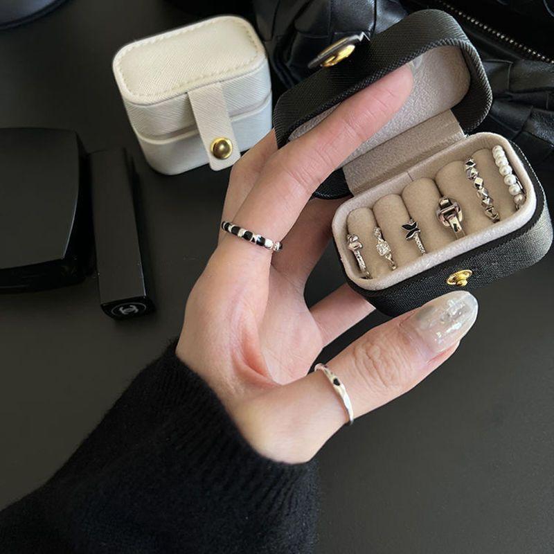 Waterdrop-shaped jewelry box [Portable Storage Box] New model Leather Mini Jewelry Box Portable Travel Earrings Ear Rings Jewelry Storage Box Ring Storage Box 6