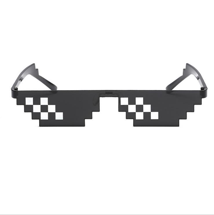 Product Introduction of Trendy Cool Mosaic Pixel Sunglasses Trick Toy Glasses Funny Design 12