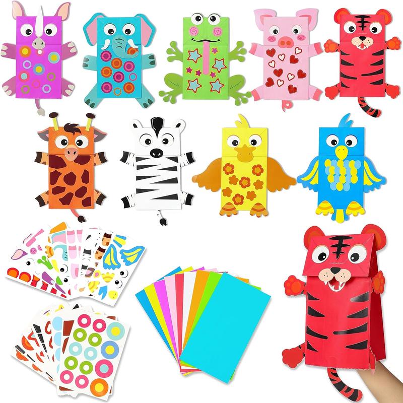 9count Hand Puppet Art Craft Paper Sock Puppets DIY Making Your ...