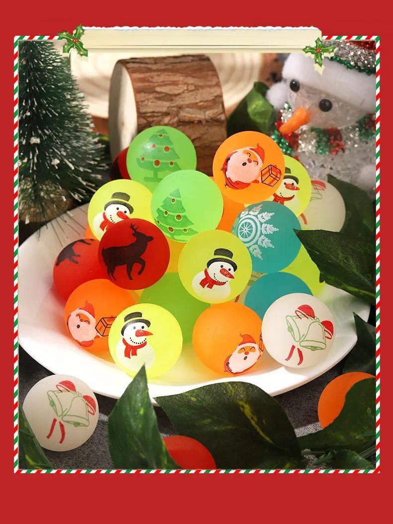 Product Introduction of 10 Pcs Christmas Elastic Rubber Ball Creative Hot Sale Ground Stall Source Gift Student Prize Gift Christmas Decoration Light Up Toy Stress Relieving Toys magic  ball 5