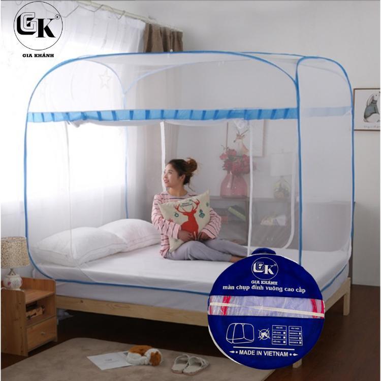 Màn chụp tự bung đỉnh vuông gia khánh  Màn khung chống muỗi cao cấp. Mùng xếp gấp gọn tiện lợi