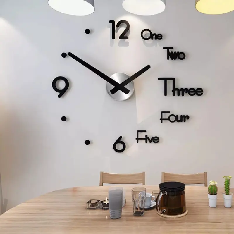 COD Jam Dinding Tempel DIY Analog 3D Diameter 40cm /Jam Angka Aesthetic Besar Tembok Kantor Kamar Rumah 3D Stereoskopik Bahan Akrilik S785 0