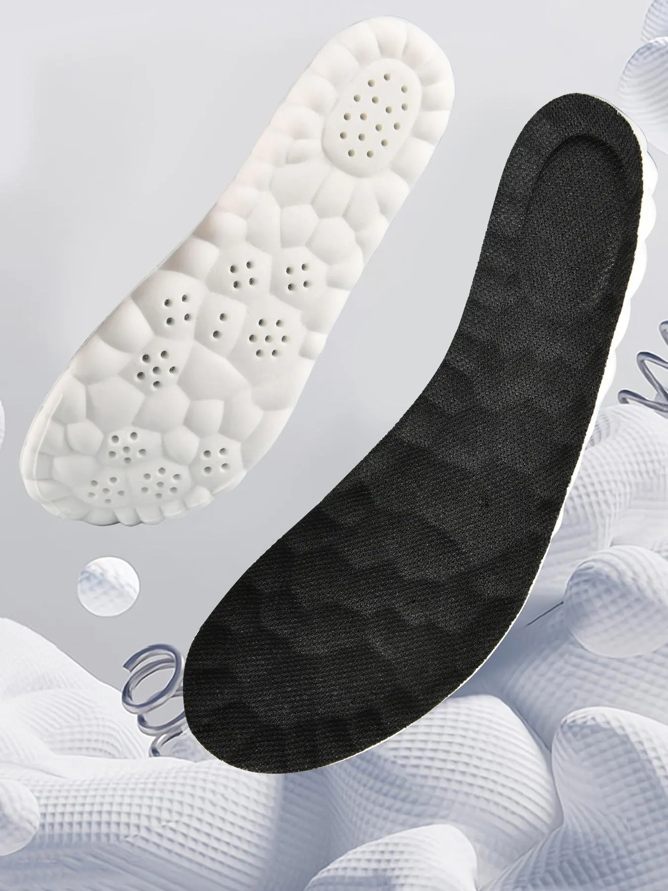 PU Cloud Soft Sports Insoles, Breathable Comfortable Shoes Insoles for Running & Shock Absorption, Foot Arch Support Orthotics for Basketball & Daily Activities