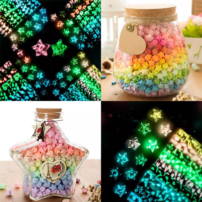  Giấy Gấp Origami Thiết Kế Ngôi Sao Phát Sáng Sáng Sáng Tạo Và Đầy Màu Sắc Đồ Dùng Quà Tặng Sinh Nhật Tự Làm 