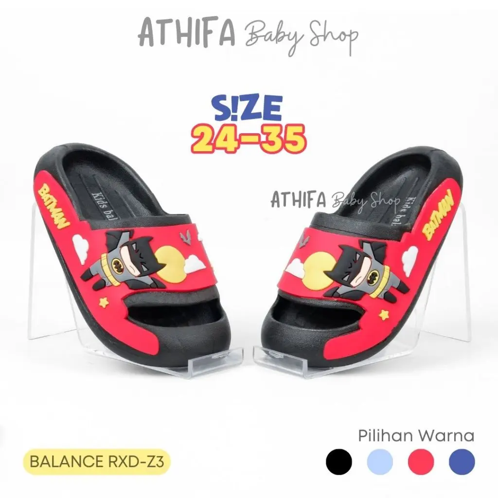 Sandal Selop Karet Anak Laki Laki 1 2 4 3 5 6 7 8 9 10 Tahun Karakter BTMAN Terbaru Kekinian RDX-Z3 Kaki