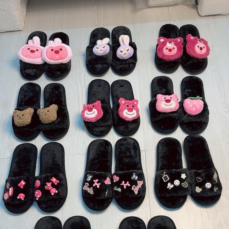 Mua lấy lùi size Dép Quai Ngang Lông Gấu Siêu Cưng Nữ Slipper DéP Có Quai Đế Bằng Women dép lông dép lông dép lông dép lông dép nhung dép lông dép lông Jean