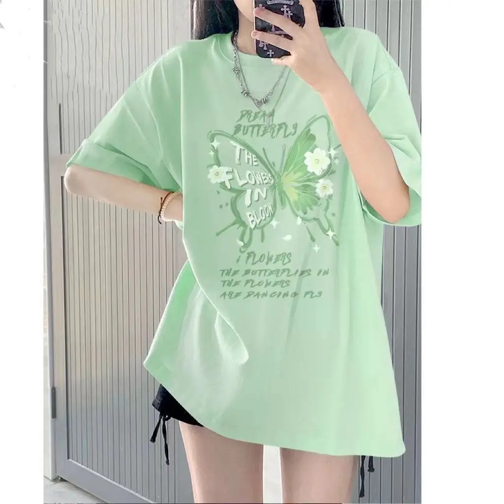 Áo Thun ngắn Tay Dáng Rộng Thường Ngày Mint Mambo, Dành Cho Nữ, Phong Cách Instagram Tươi Mới, Áo Cổ Tròn, Xu Hướng, 1696 Lựa Chọn, Thích Hợp Cho Mùa Hè 2025, Hàng Mới Về