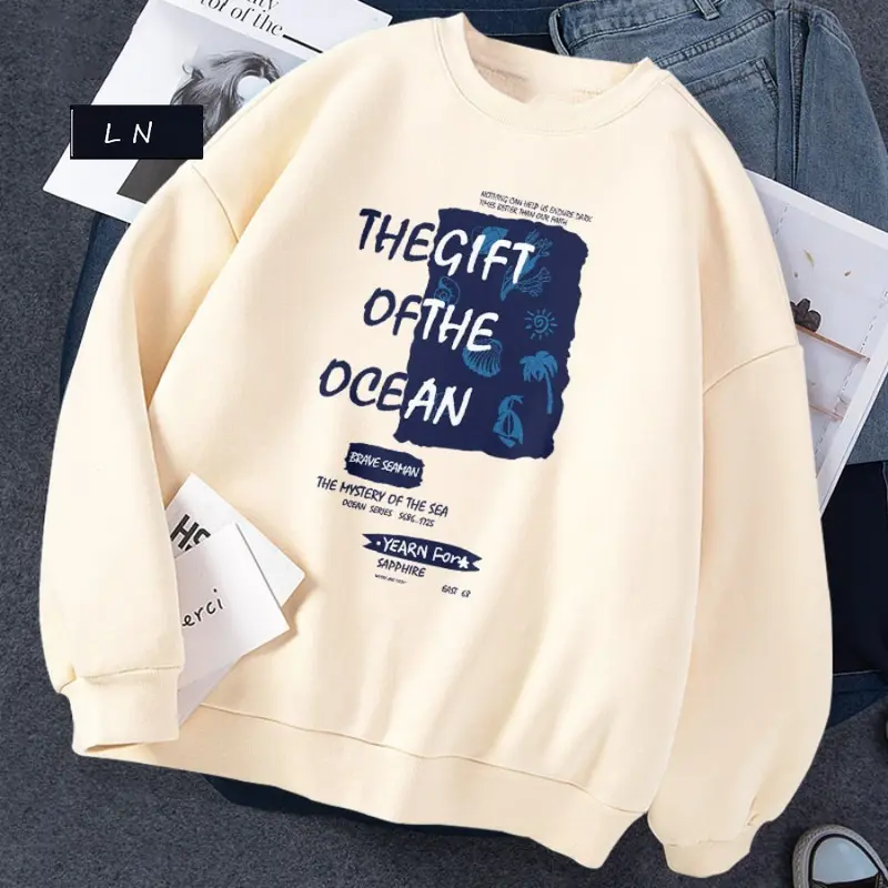 Áo Nỉ Sweater The Gift Of The Ocean Nam Nữ Linh Nhím Unisex Chất Nỉ Lót Bông Form Rộng 0