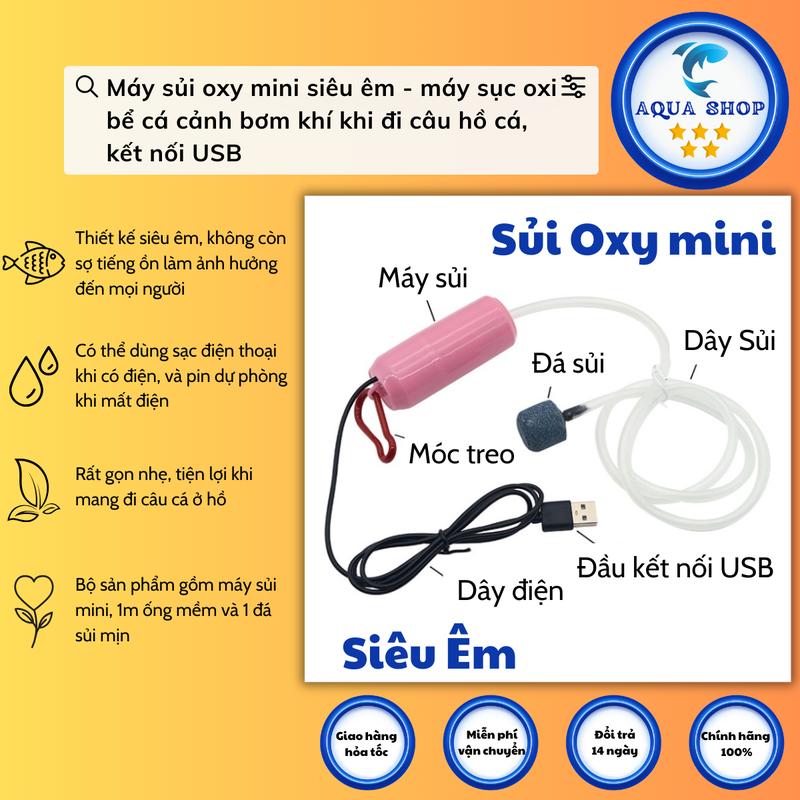Máy Sủi Oxy Mini Kết Nối USB - Sục Khí Oxi Cho Bể Cá Cảnh Siêu Êm Và Nhẹ [SỦI USB]