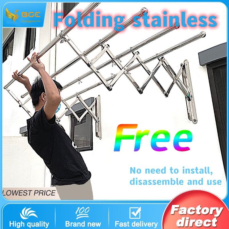 【COD】3 4 5 Bar Sampayan Foldable Stainless Foldable Wall Mounted ...