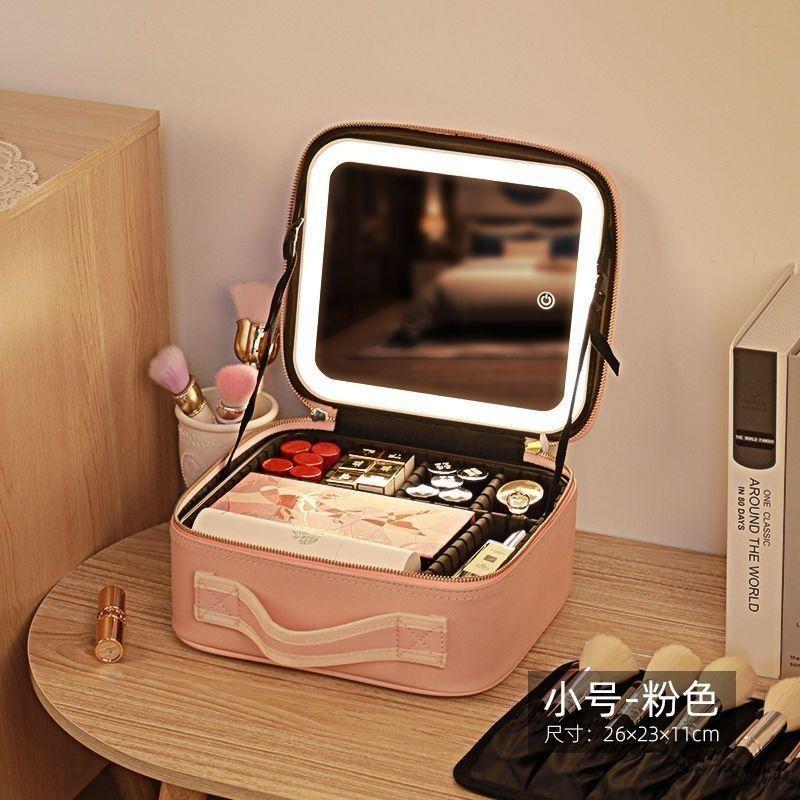  YẾN HALI  BẢO HÀNH 1 THÁNG  Cốp Đựng Đồ Trang Điểm Cốp Đựng Đồ Makeup có Gương Đèn Led 3 chế độ 