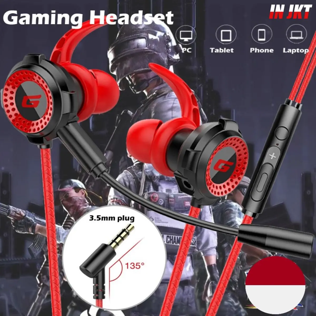 (COD) 2024 Gaming Earphone In-Ear Wired Headsfree Full Bass hendset plus Hedset Gaming G11-A Universal dengan Mikrofon Pengurang Kebisingan Headset Earphones Headphone Handsfree Henset Hetset Handset
