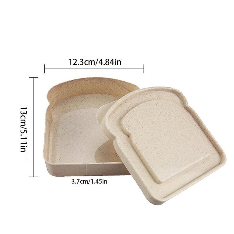 Portable Sandwich Box, 1 Count Bamboo Fiber Bread Storage Box, Food Storage Container For Home Kitchen, Spring Festival Supply for Home & Holiday, Kitchen Accessories 5