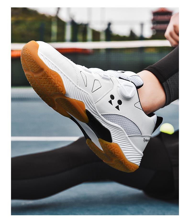 Product Introduction of In Stock Professional Badminton Shoes Non-Slip Tennis Shoes Volleyball Shoes Sneaker Table Tennis Ball Shoes Competitive Table Tennis Ball Shoes Badminton Shoes Tennis Shoes Lightweight Sneaker Men and Women Breathable Rotating Button Retail 15