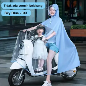 Dewasa Jumbo Tebal Jas Hujan Sepeda Motor / Kendaraan Listrik Jas Hujan Ponco PVC Premium / Jas Hujan Wanita Dan Pria Motor / Jas Hujan Ponco Double / Jas Hujan Terusan