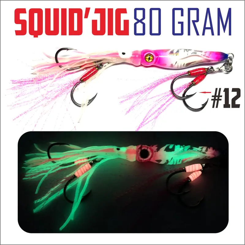Metal jig cumi 80 gram lengkap dengan assist hook #12 7