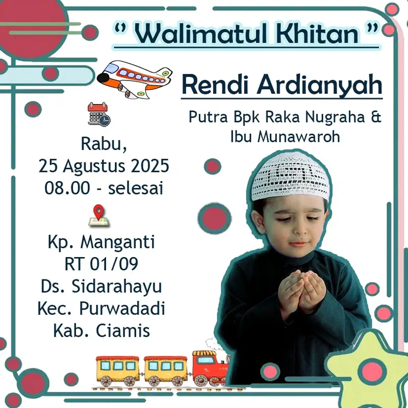 Undangan Khitan Mini Kopi/Masako Per 100pcs Kertas Cards 3