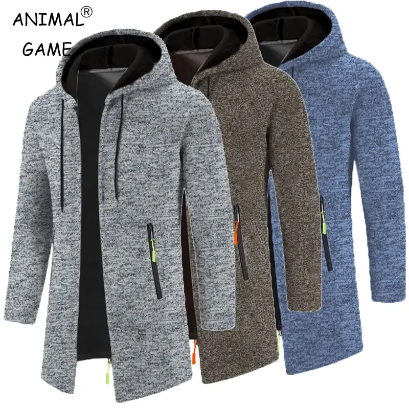 Sweatwear Men's Hoodies Long Sleeve Sweatshirts for Men Zipper Hooded Mens Oversize Winter Top Jacket Coat Black Sweater Human Longsleeve Beige Casual Plain