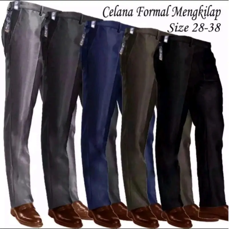 Celana Panjang Formal Slim fit Bahan Dasar Wool Mengkilap Size 28-38