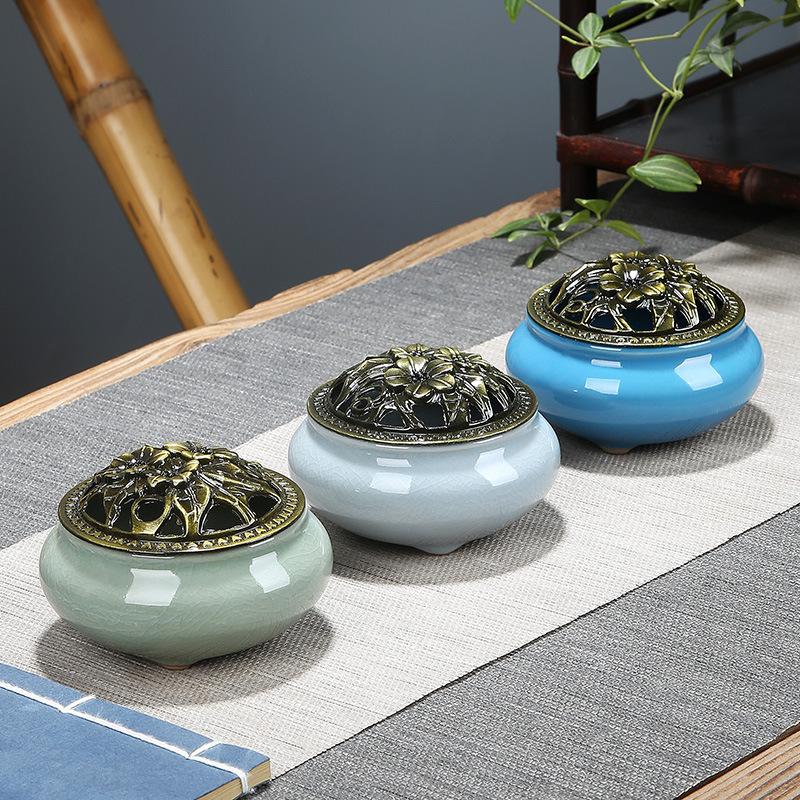 [TẶNG LÓT CHỐNG CHÁY] Lư Đốt Xông Trầm Tân Nguyên, Gốm Sứ Nhiều Mẫu Mã - Lư Dùng Xông Nhà, Dùng Cúng, Thưởng Thức Mùi Thơm Trầm Hương Khử Mùi Thư Giãn Chống Ẩm Mốc Thanh Lọc Không Khí