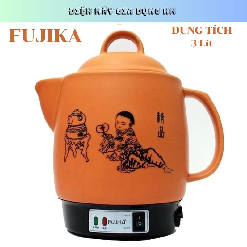 Ấm sắc thuốc bắc bằng điện TỰ ĐỘNG NGẮT FUJIKA VÀNG - ĐEN , TRẮNG , dung tích 3 Lít Công Suất 450W , bảo hành 12 tháng 1 đổi 1 nếu bể vỡ