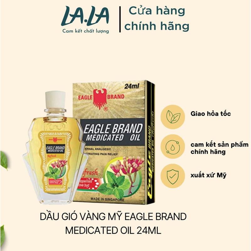 DẦU GIÓ VÀNG MỸ EAGLE BRAND MEDICATED OIL 24ML