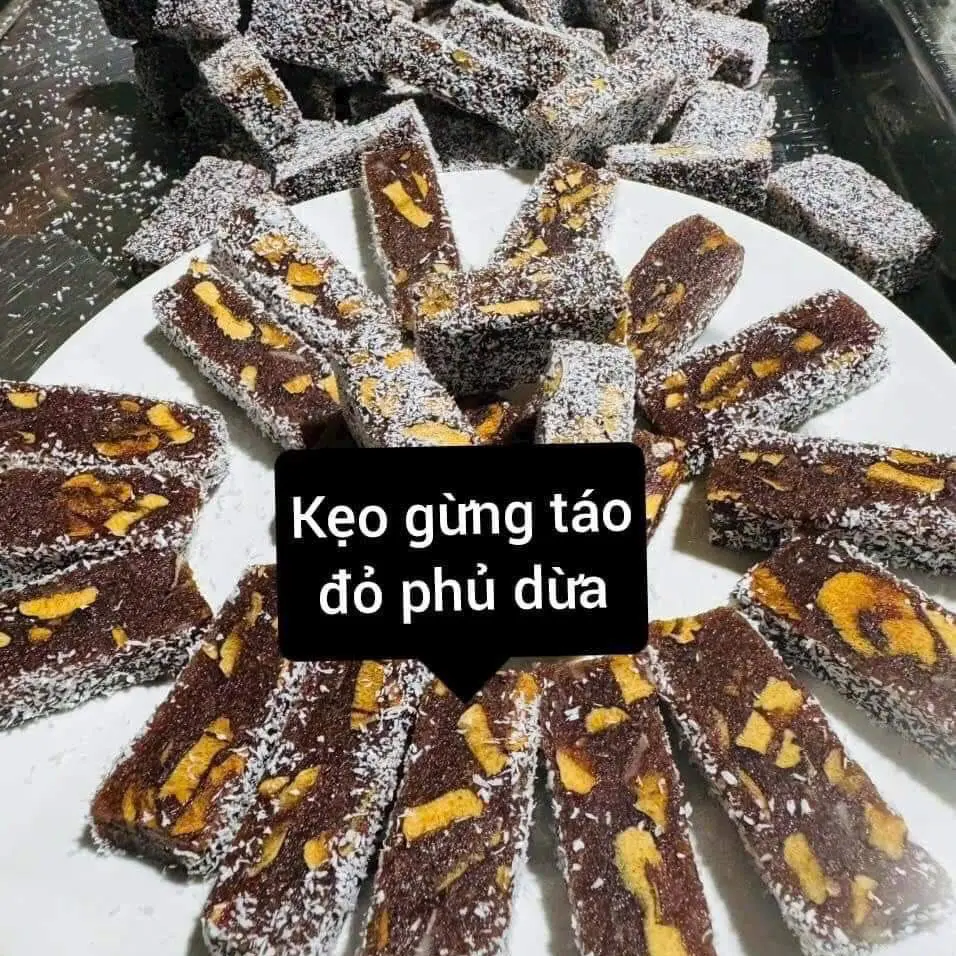 500g Kẹo gừng táo đỏ ít đường có phủ lớp dừa non Candy