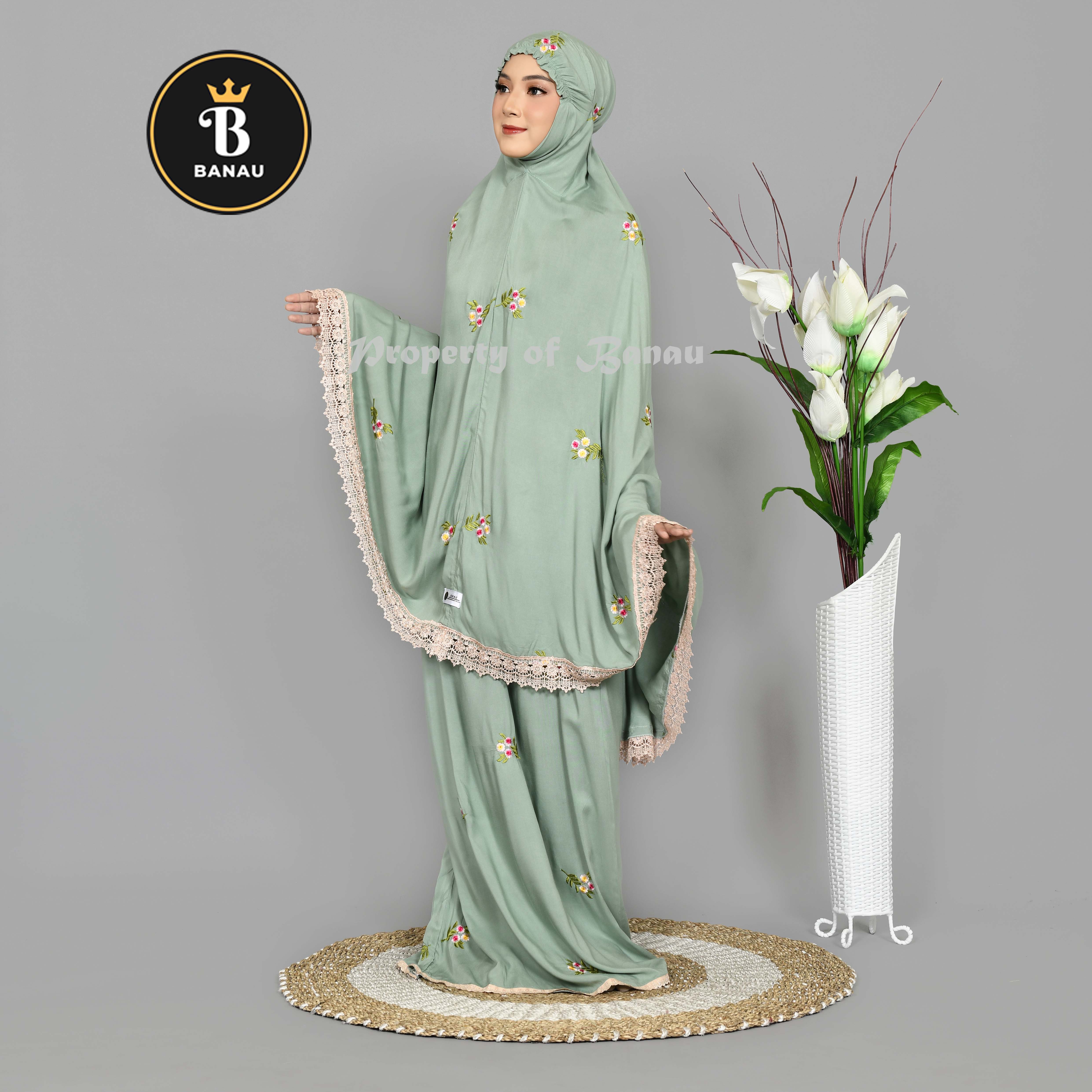 Mukena Dewasa Jumbo Rayon Premium Full Bordir Terbaru Natasha