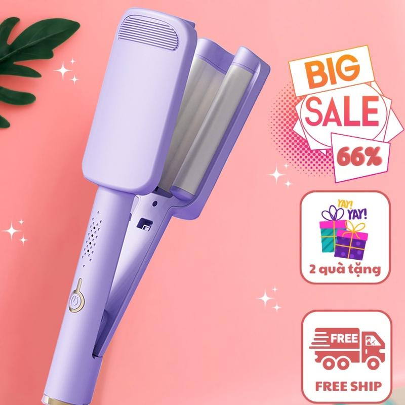 Máy Uốn Tóc Xoăn Sóng Nước Hippie 32 Thiết Kế 3 Trục Gốm Sứ Ceramic Cao Cấp, Máy Làm Xoăn Sóng Nước Chỉnh Nhiệt Tạo QY-288