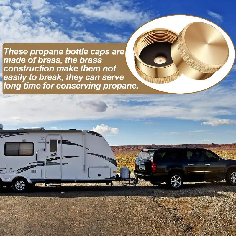 Solid Brass Refill Cap, 4 Counts Gas Tank Cylinder Sealed Cap, Protect Cap for Home Kitchen Outdoor Camping 7