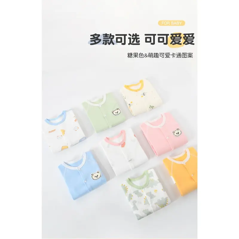 Quần Áo Sơ Sinh Áo Jumpsuit Quần, Chất Liệu Bông, Dành Cho Mùa Xuân Và Mùa Thu, Áo Liền Quần Sơ Sinh, Áo Liền Quần Dài Tay, Lót Lụa, Cấp A, Thích Hợp Cho Đồ Lót 8
