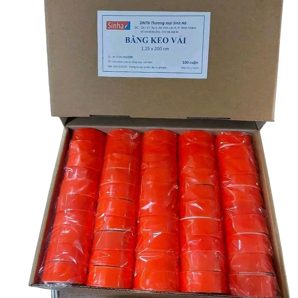[Combo 2 hộp] Băng keo vải Sinha. Hộp 100 cuồn