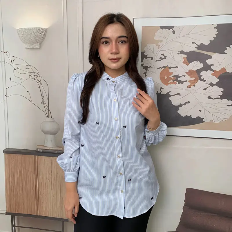 Tendblank Fashion new temperament print thin sunscreen shirt women loose  slim this year's Sample KOL Eksklusif Sample