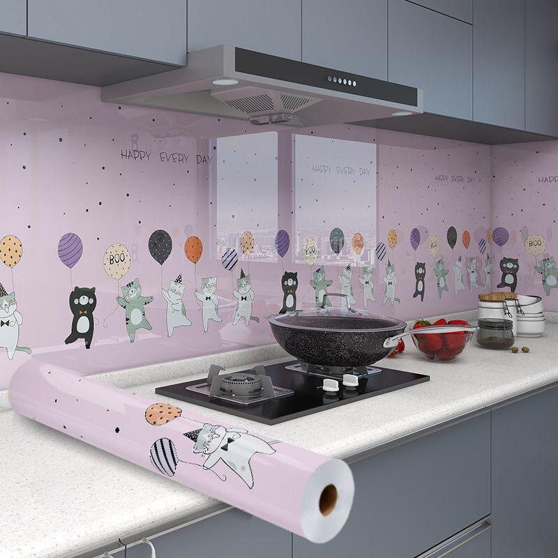 Thuỳ Decal Giấy dán tường dán bếp đa năng tráng nhôm cao cấp rộng 60cm chống dầu mỡ chịu nhiệt cao dễ lau chùi Decor Phòng