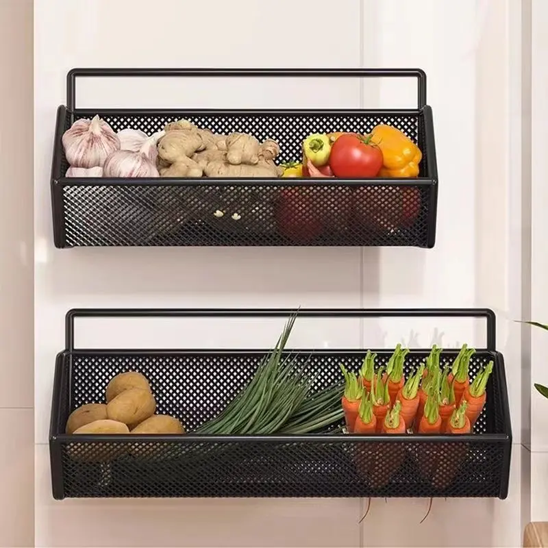 Giá Để Đồ Nhà Bếp, Giá Để Gừng Và Tỏi, Giá Để Đồ Hai Lớp, Không Cần Đinh, Treo Tường, Giá Thoát Nước Gia Vị Rau Củ, Dụng Cụ Hữu Ích 2