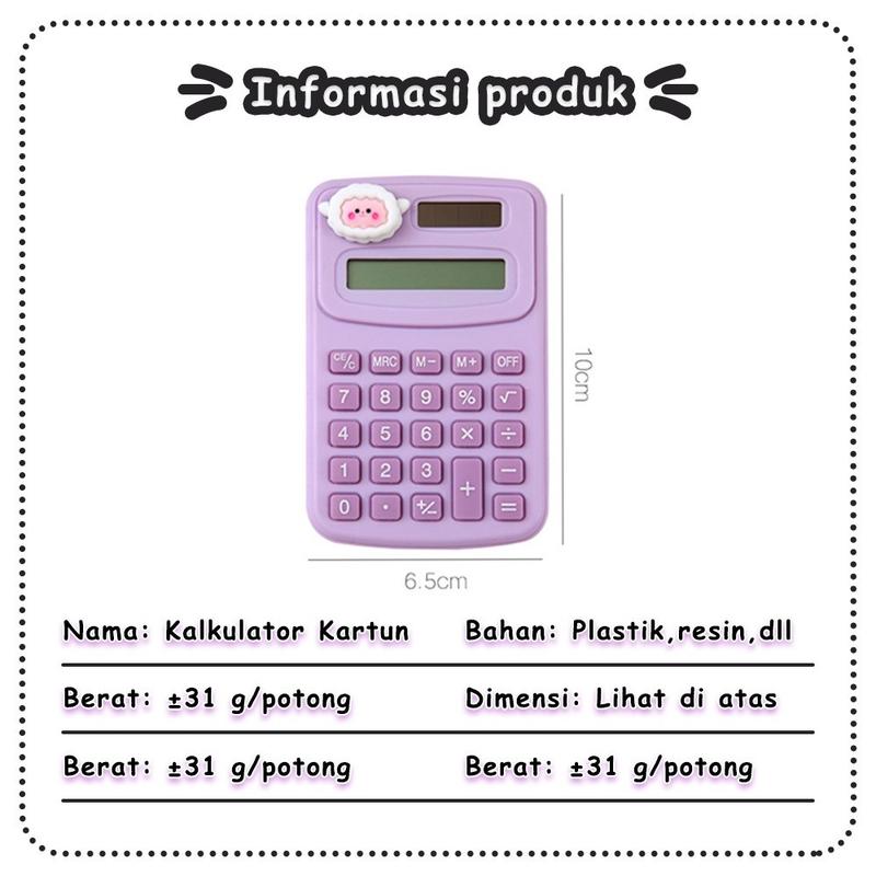 Kalkulator Mini 3D Karakter 8 Digit / Calculator For School Untuk Sekolah / Mini Calculator 5