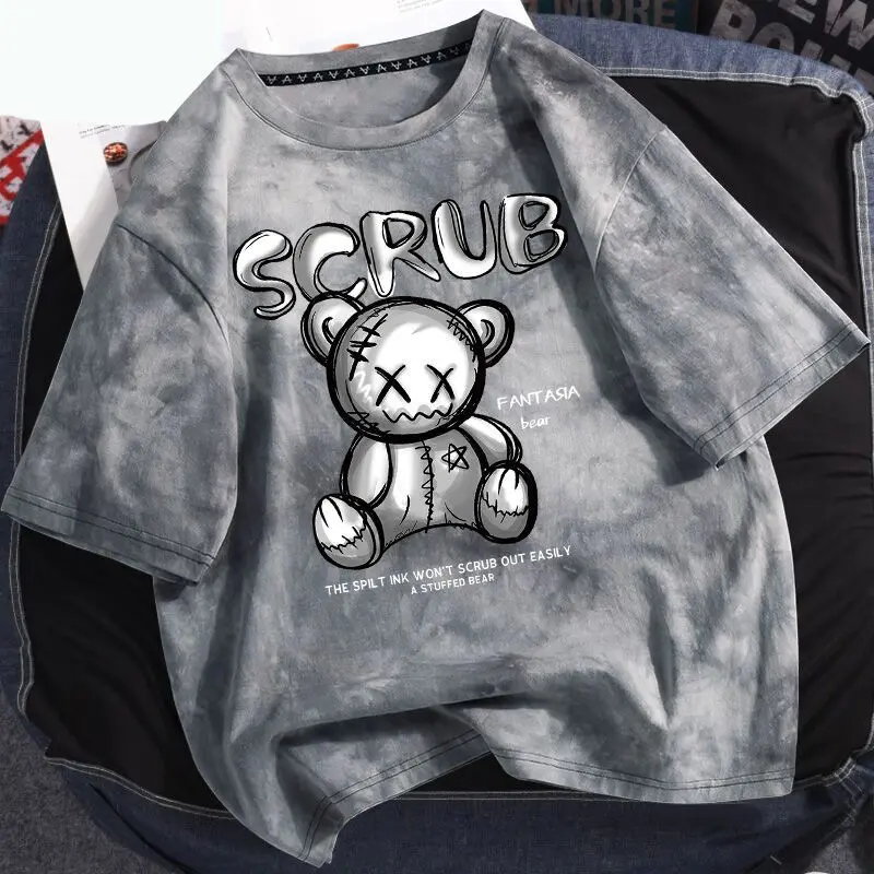 Quần Áo Mùa Hè Cho Trẻ Em, Bộ Sưu Tập 2024, Quần Áo Bé Trai Tie-Dyed, Hàng Mới Về, Áo Lớp Nền Bên Trong, Áo Thun Bé Trai Ngắn Tay