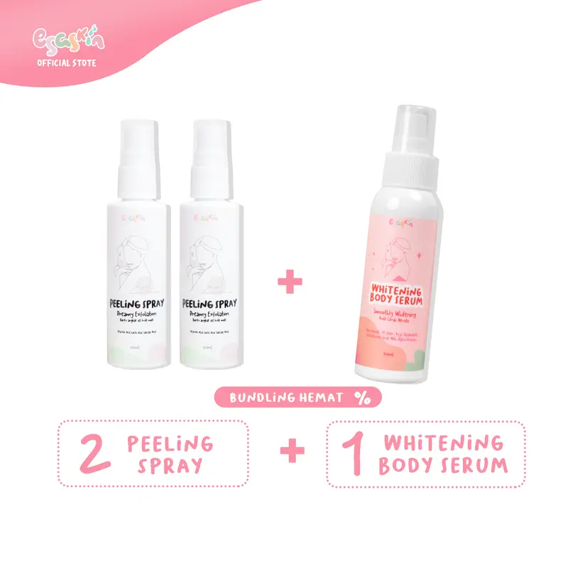 ESASKIN (Bundling) - Peeling Spray dan Body Serum - Perawatan Mencerahkan Kulit Belang Tubuh Serum badan Memutihkan 4
