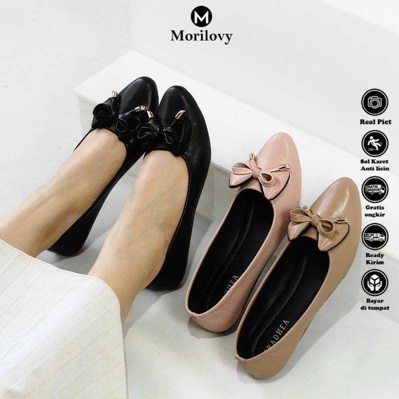 Morilovy Flat Shoes Karet Wanita Sandal Balet Tali Pita Sintetis LT 11 0